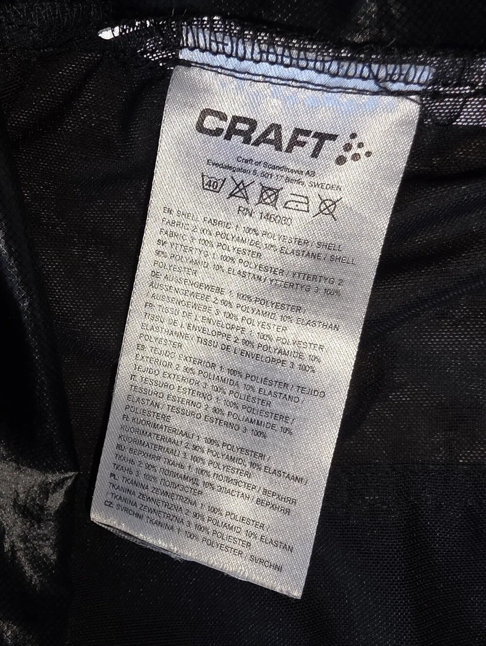 Craft Black And Reflective Cycling Vest